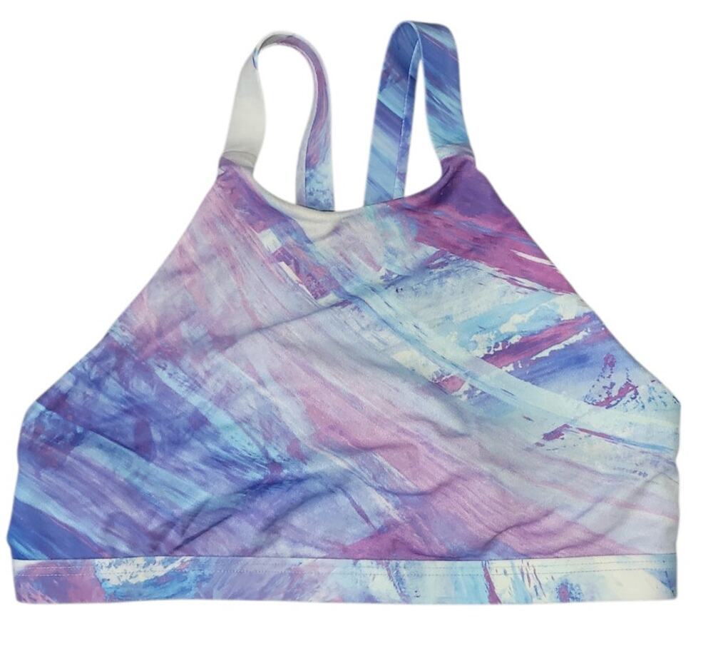 Jolyn Kaylee Purple Cloud Tie Dye Bikini Top Small UPF50+